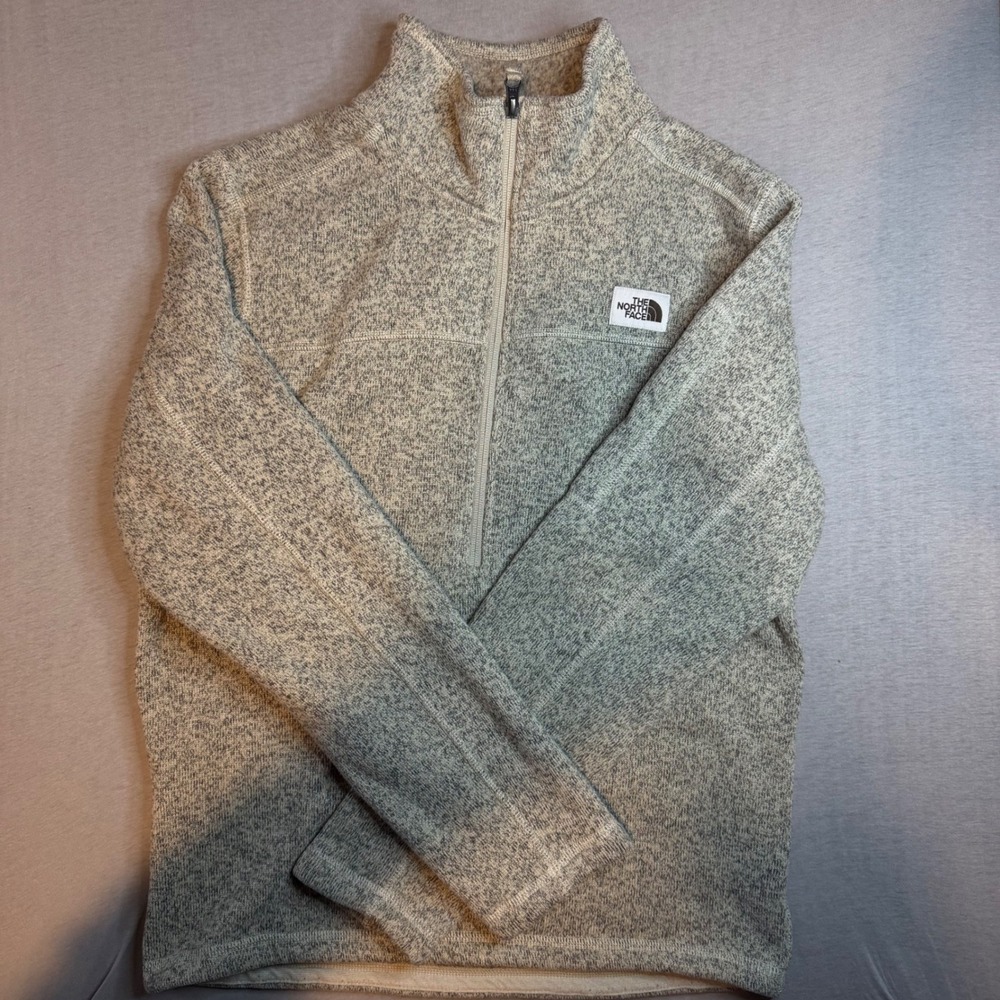The North Face Mens Gordon Lyons Quarter Zip Fleece Pullover Grey Heather S